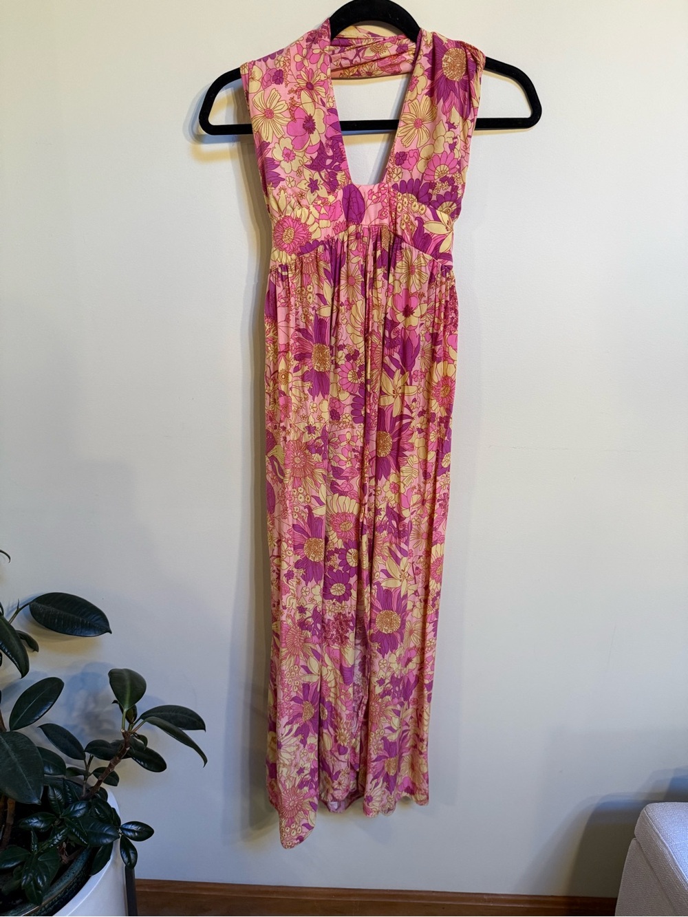 Hello Molly Pink & Yellow Floral Maxi Dress